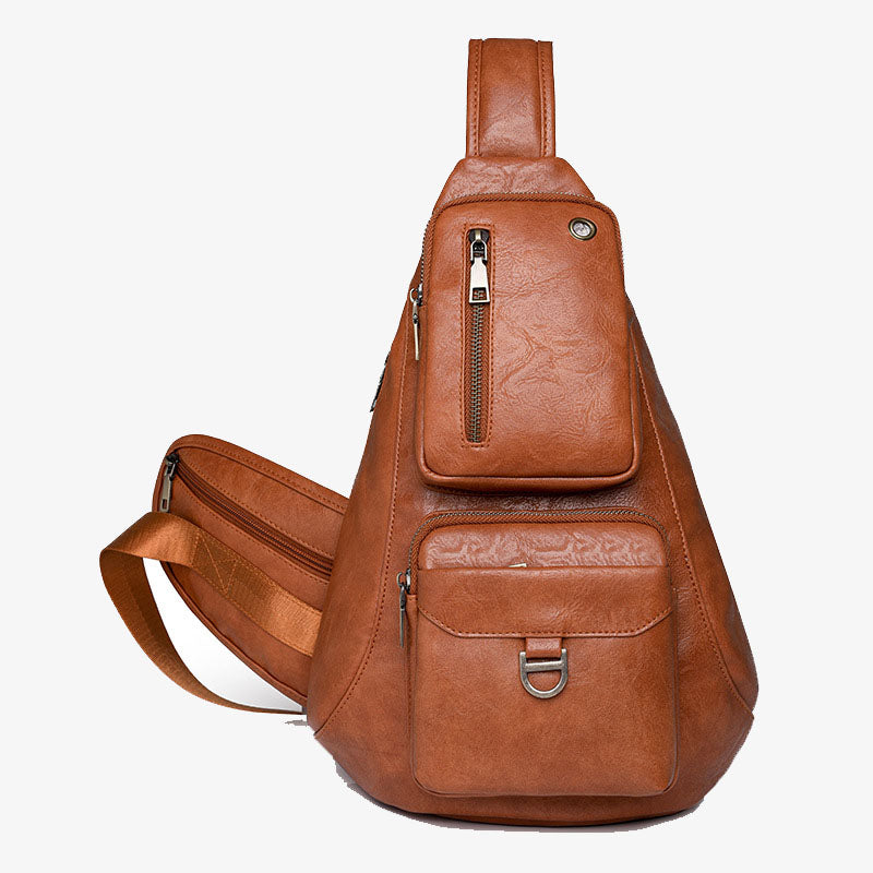 Große Schultertasche aus Leder für Damen, Weekender, minimalistische Umhängetasche