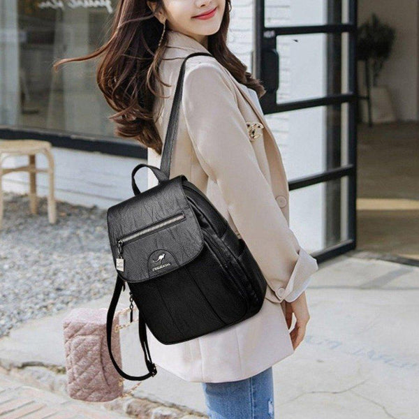Kleiner Rucksack für Damen, weiches PU-Leder, lässiger Tagesrucksack
