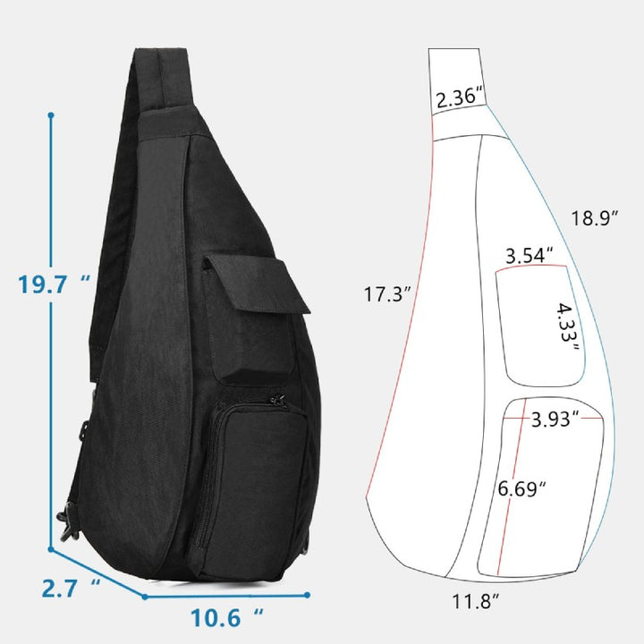 Unisex Leichter wasserdichter Sling-Rucksack Brusttasche Reise Wandertagesrucksack