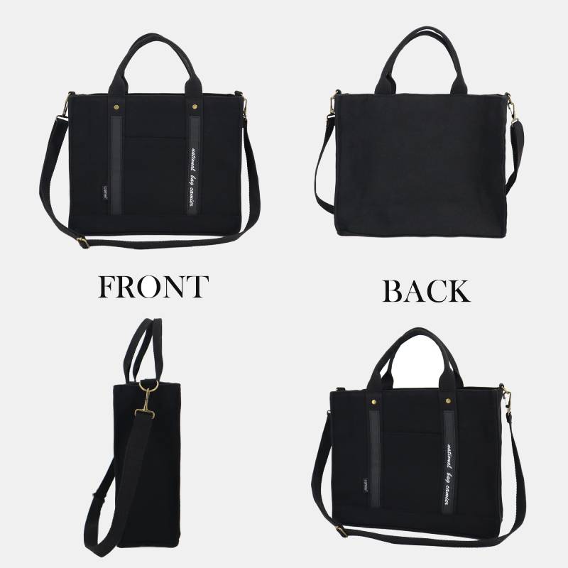 Laptop Tote Handtasche Canvas Schultertasche Aktentasche für Reisen Büro Schule