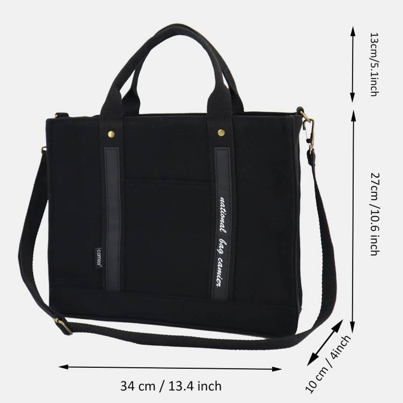 Laptop Tote Handtasche Canvas Schultertasche Aktentasche für Reisen Büro Schule