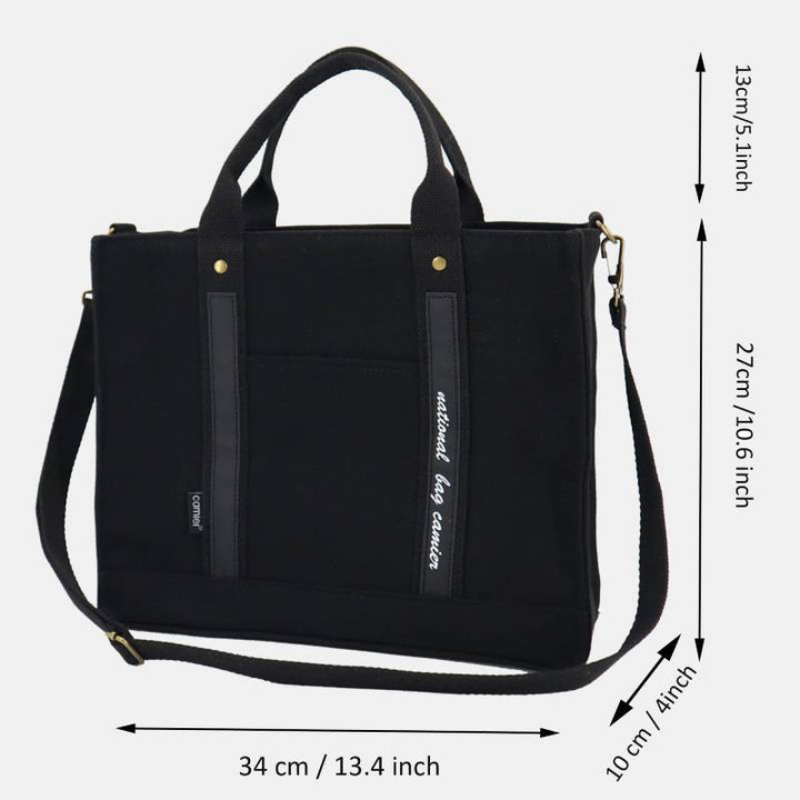 Laptop Tote Handtasche Canvas Schultertasche Aktentasche für Reisen Büro Schule