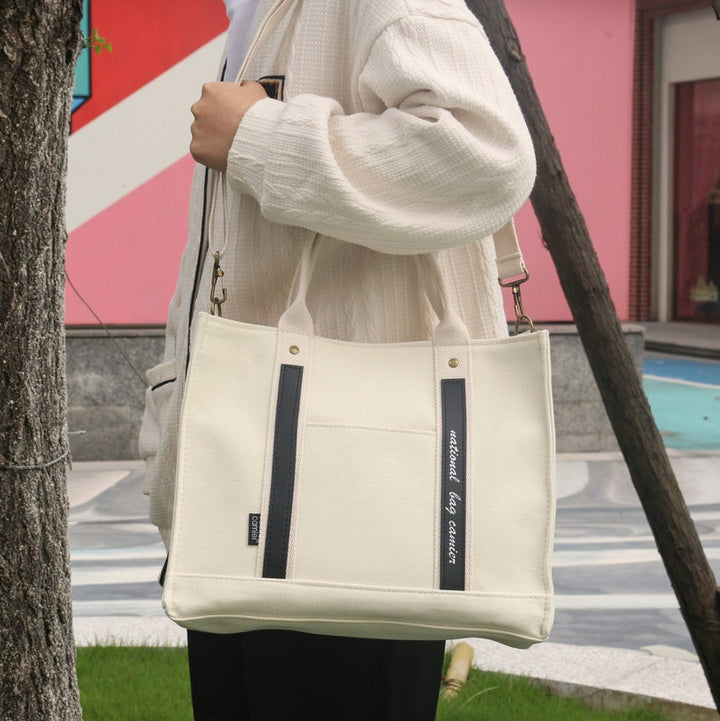 Laptop Tote Handtasche Canvas Schultertasche Aktentasche für Reisen Büro Schule