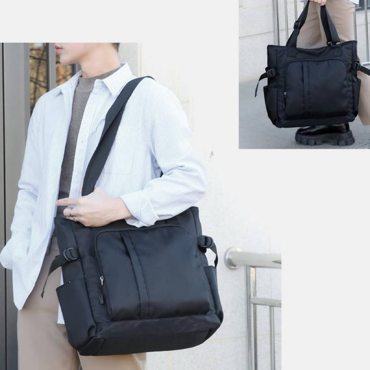 Einkaufstasche für Damen und Herren, minimalistische, lässige, einfarbige Aufbewahrungstasche