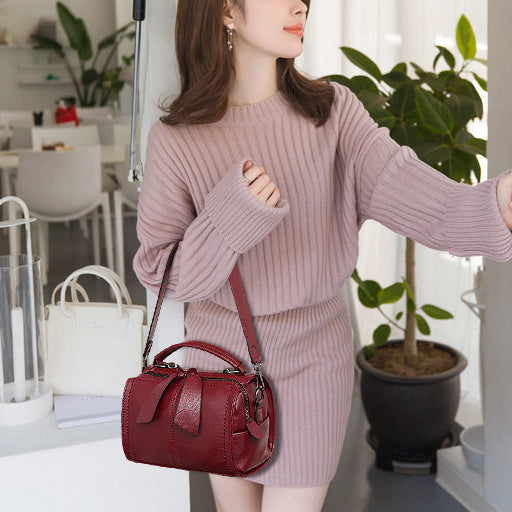 Minimalistische Top-Handtasche für Damen, elegante Umhängetasche mit Schleife