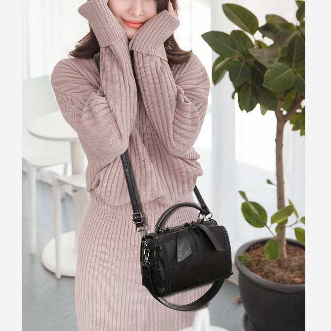 Minimalistische Top-Handtasche für Damen, elegante Umhängetasche mit Schleife