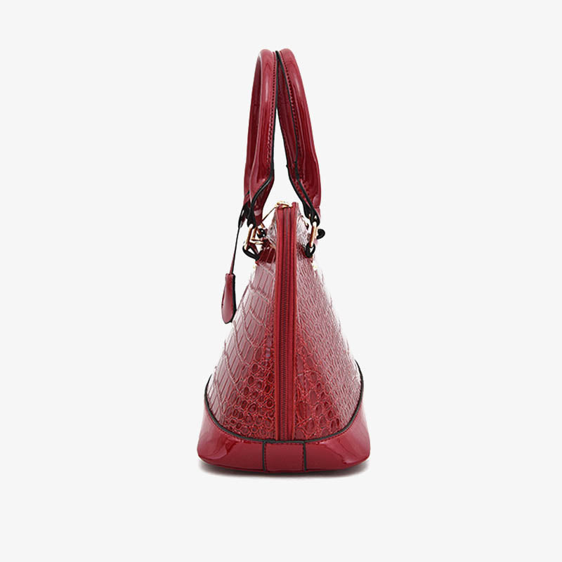 Umhängetasche mit Krokodilprägung, stilvolle Handtasche in Muschelform