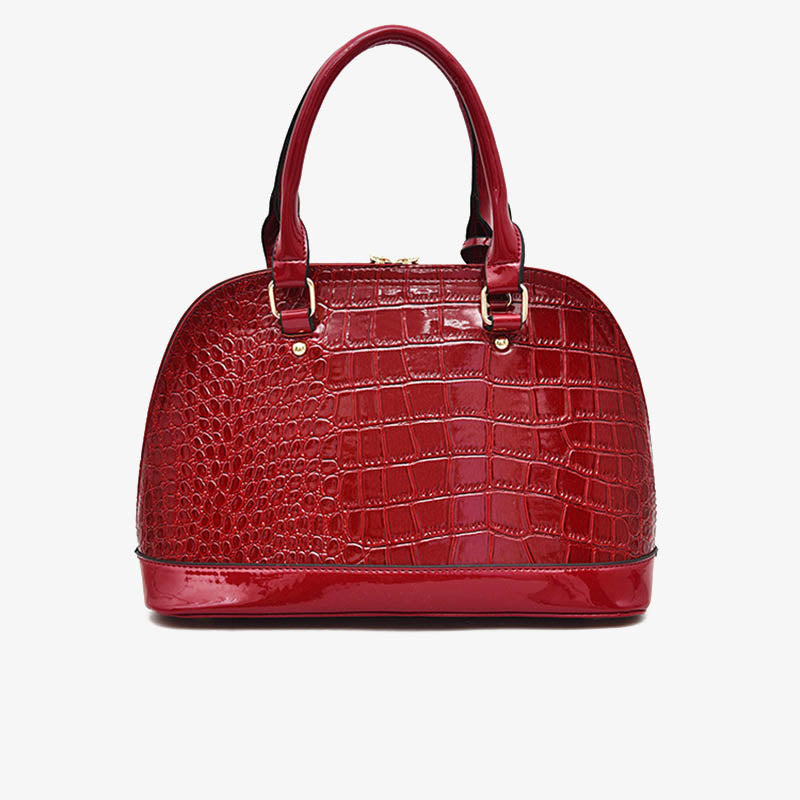 Umhängetasche mit Krokodilprägung, stilvolle Handtasche in Muschelform