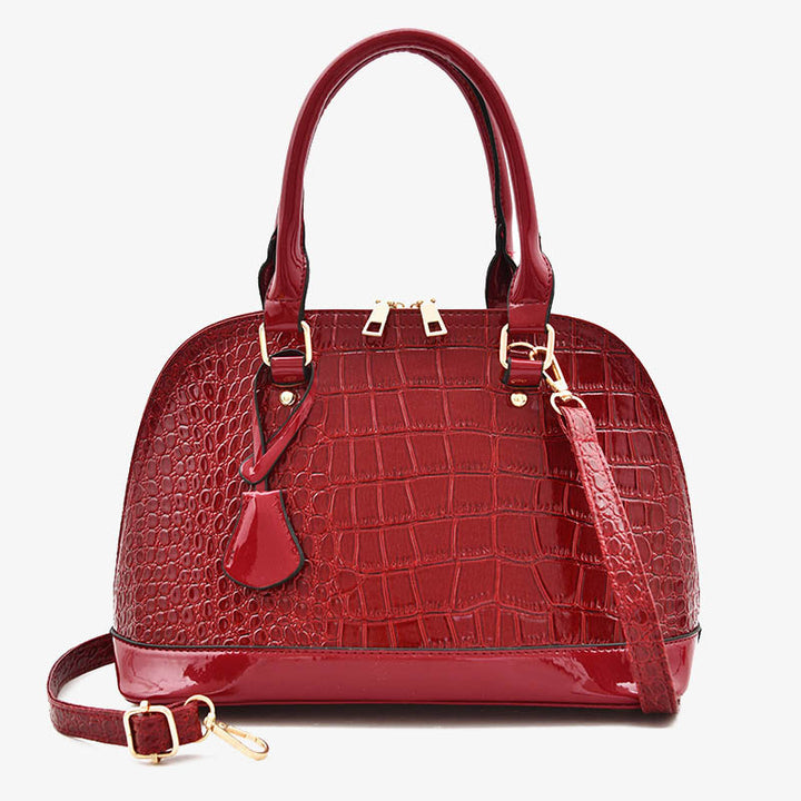 Umhängetasche mit Krokodilprägung, stilvolle Handtasche in Muschelform