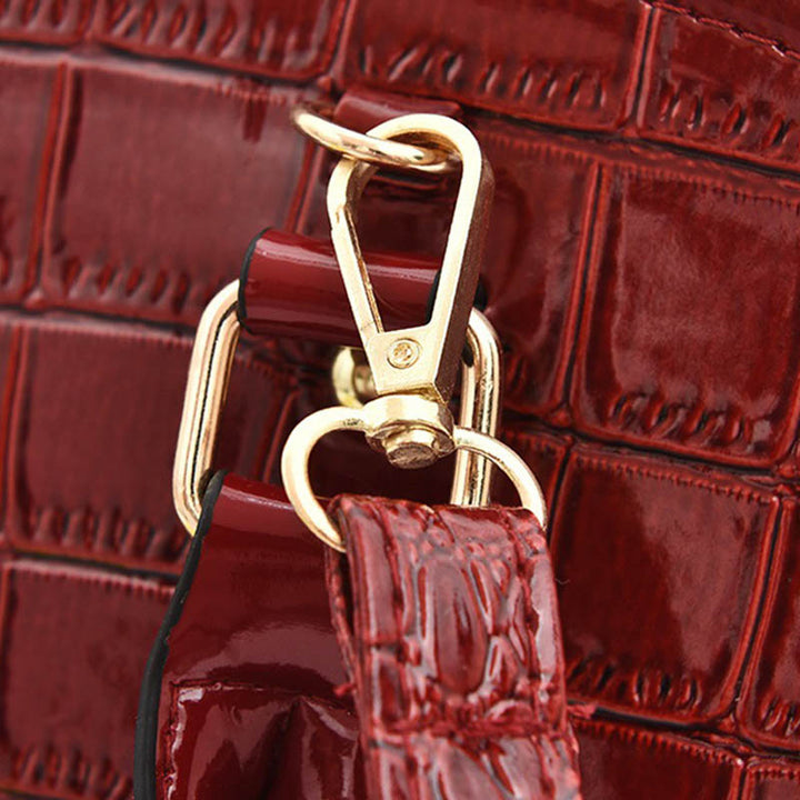 Umhängetasche mit Krokodilprägung, stilvolle Handtasche in Muschelform