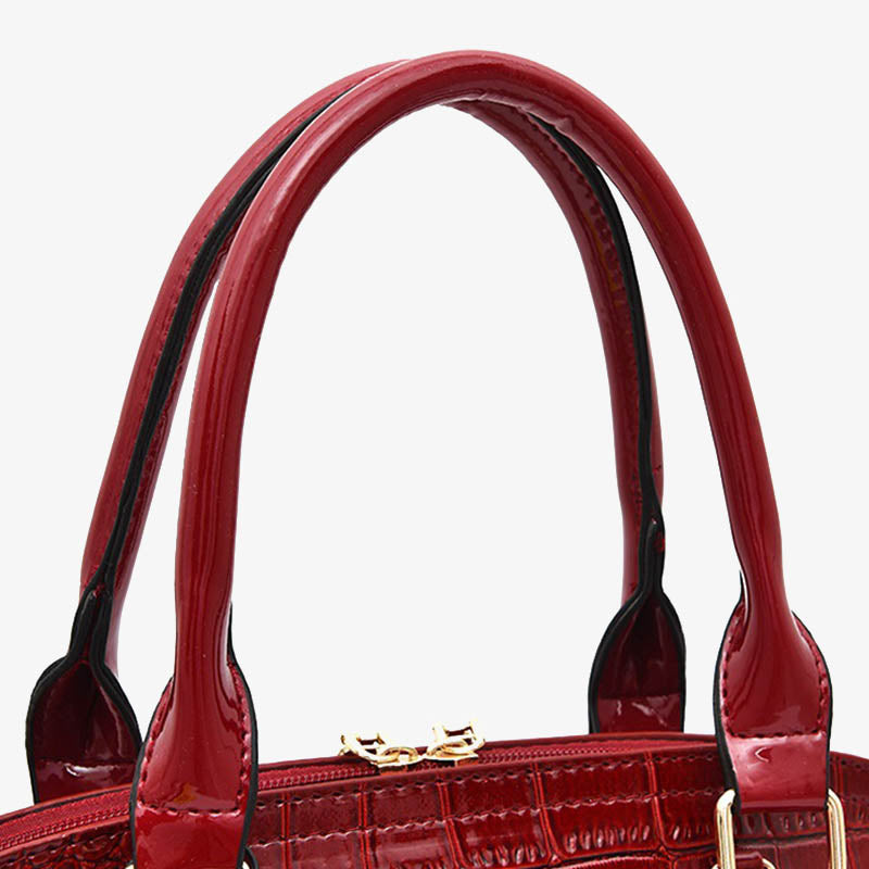 Umhängetasche mit Krokodilprägung, stilvolle Handtasche in Muschelform