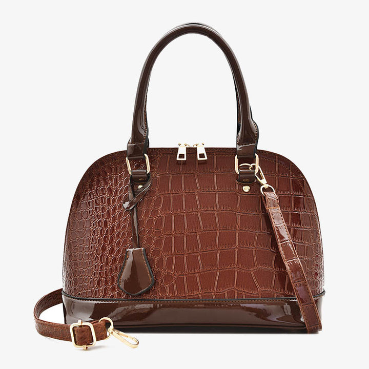 Umhängetasche mit Krokodilprägung, stilvolle Handtasche in Muschelform