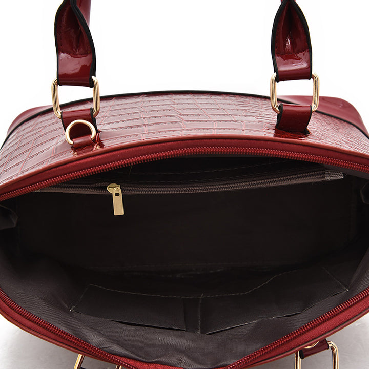 Umhängetasche mit Krokodilprägung, stilvolle Handtasche in Muschelform