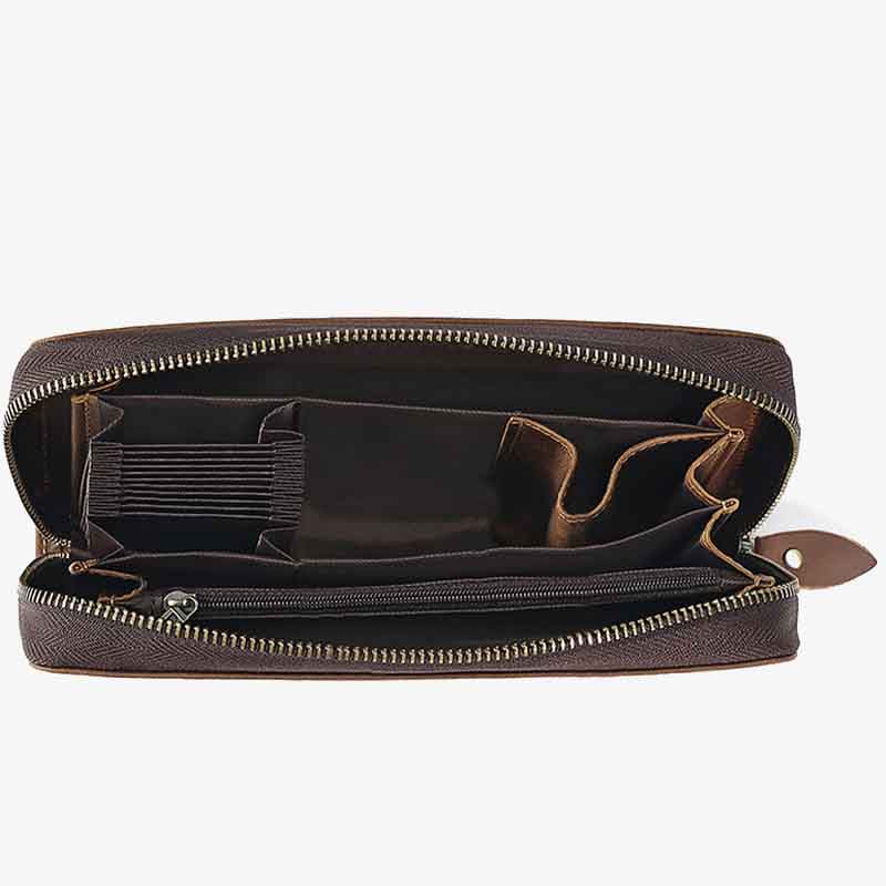 RFID Blocking Gentle Wallet Herren Business Echtleder Clutch