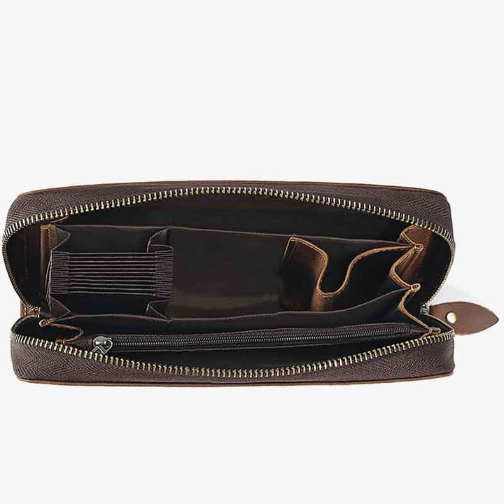 RFID Blocking Gentle Wallet Herren Business Echtleder Clutch