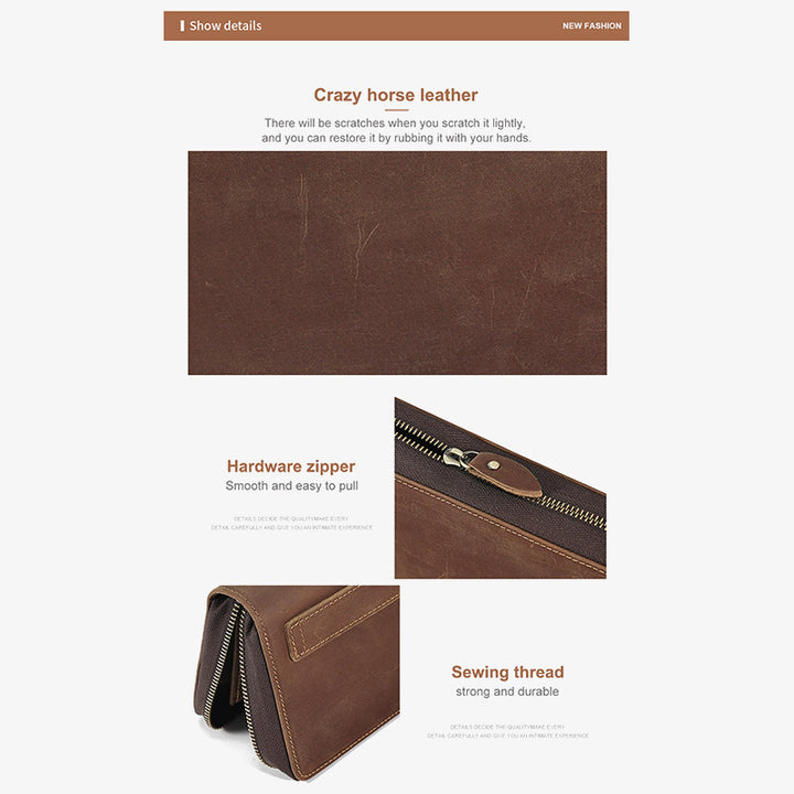 RFID Blocking Gentle Wallet Herren Business Echtleder Clutch