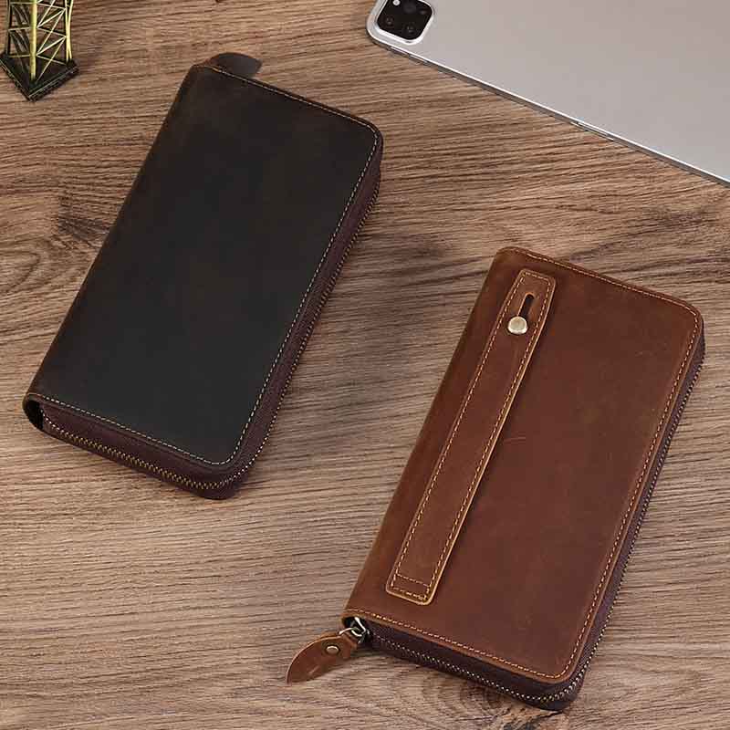 RFID Blocking Gentle Wallet Herren Business Echtleder Clutch