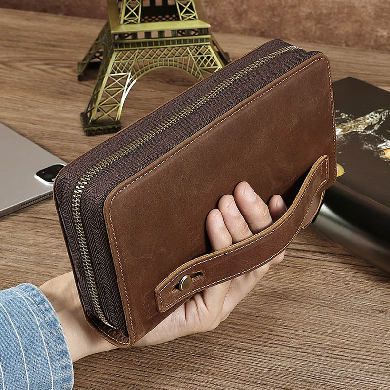 RFID Blocking Gentle Wallet Herren Business Echtleder Clutch