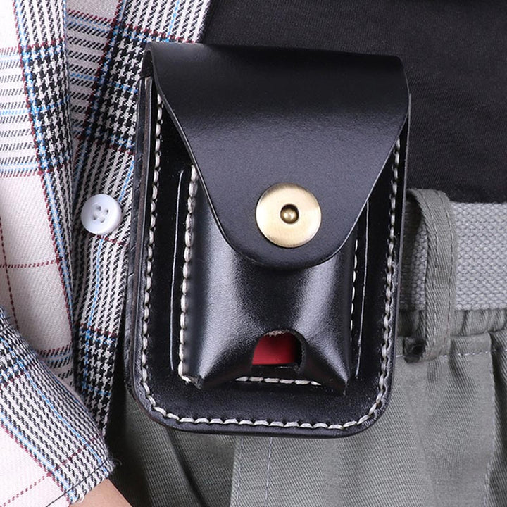 Echtes Leder Zigarettenanzünder Halter Tasche Mini Zigarren Hüfttasche