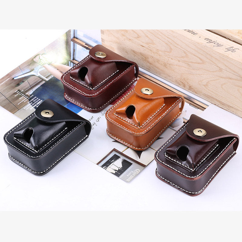 Echtes Leder Zigarettenanzünder Halter Tasche Mini Zigarren Hüfttasche