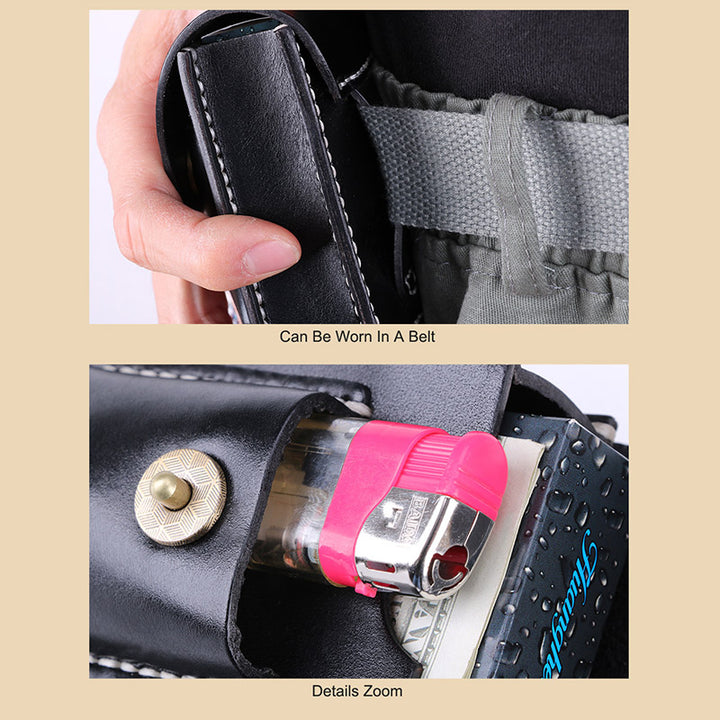 Echtes Leder Zigarettenanzünder Halter Tasche Mini Zigarren Hüfttasche