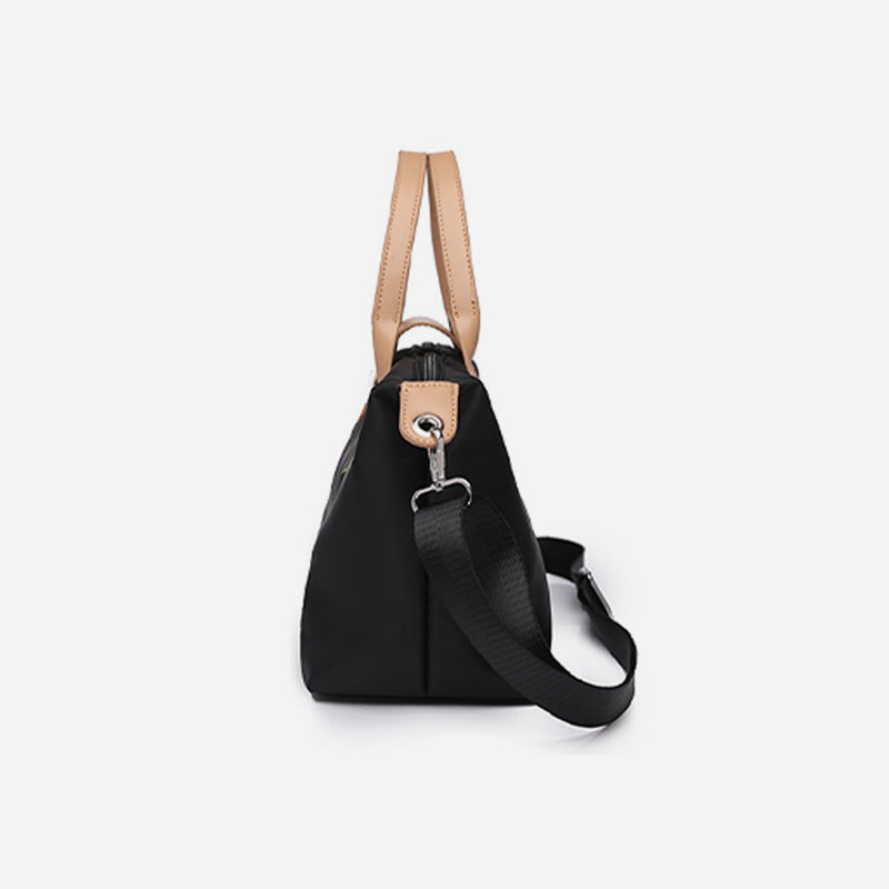 Klassische Tragetasche für Damen, süße Umhängetasche aus Nylon mit Katzenstickerei