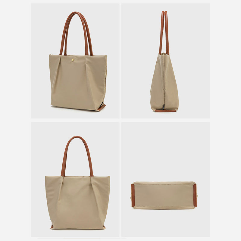 Tragetasche mit drei Fächern für Damen, minimalistisch, leicht, große Unterarmtasche