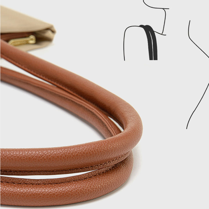 Tragetasche mit drei Fächern für Damen, minimalistisch, leicht, große Unterarmtasche