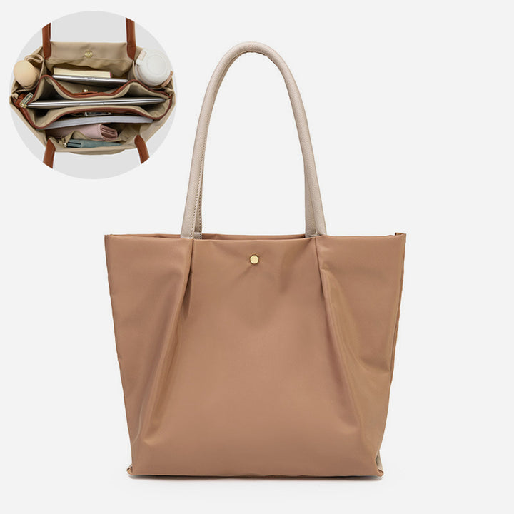 Tragetasche mit drei Fächern für Damen, minimalistisch, leicht, große Unterarmtasche