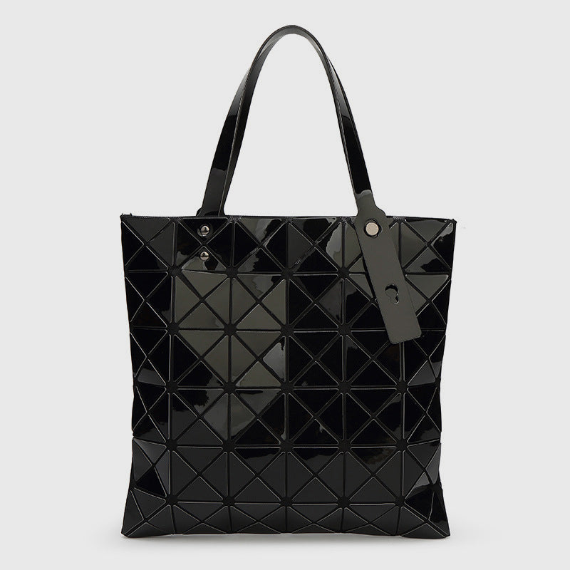 Geometrische Diamant-Umhängetasche, minimalistische, einfarbige Damenhandtasche - Schwarz - image 20