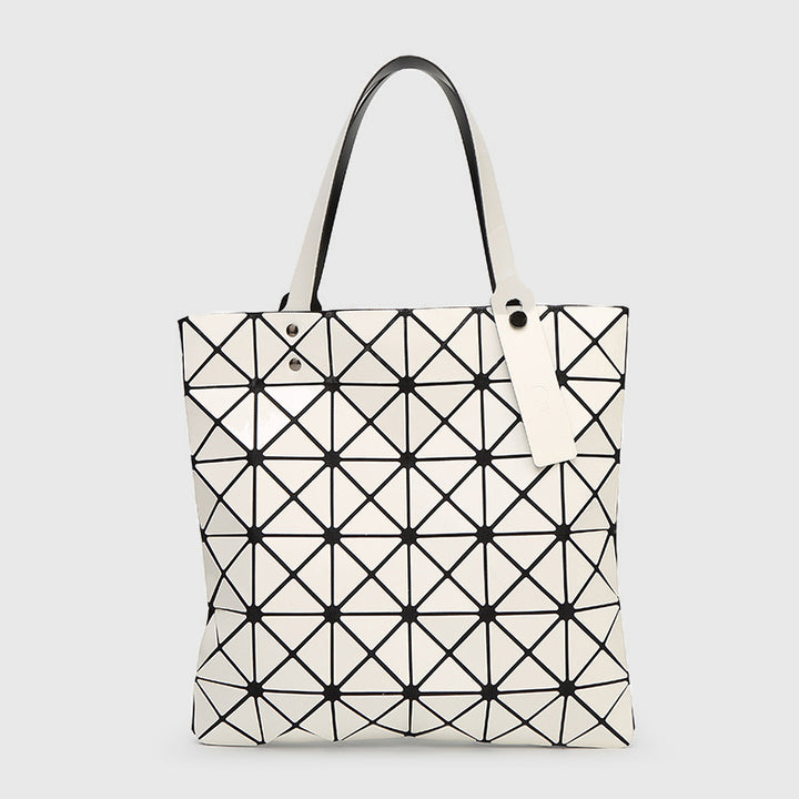 Geometrische Diamant-Umhängetasche, minimalistische, einfarbige Damenhandtasche - BlumenWeiß - image 14