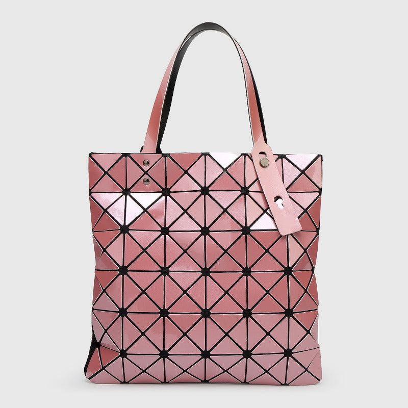 Geometrische Diamant-Umhängetasche, minimalistische, einfarbige Damenhandtasche - Hellrosa - image 26