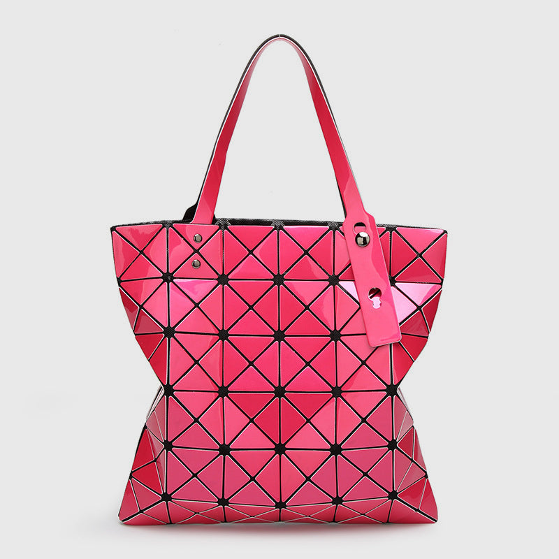 Geometrische Diamant-Umhängetasche, minimalistische, einfarbige Damenhandtasche - DeepPink - image 28