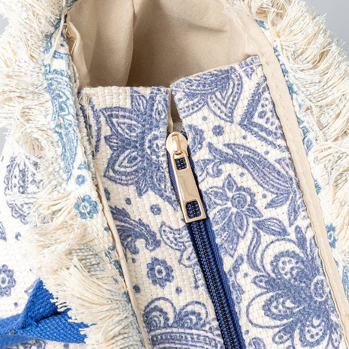 Einkaufstasche für Damen, große Kapazität, bedruckte Bohemian-Umhängetasche