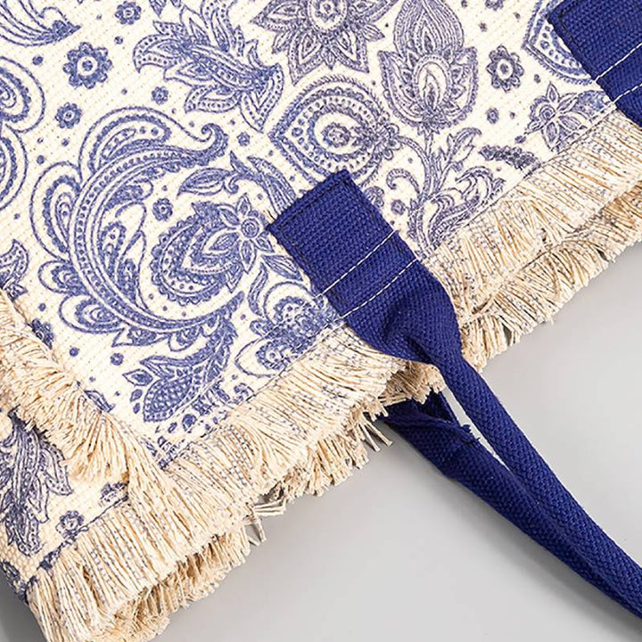Einkaufstasche für Damen, große Kapazität, bedruckte Bohemian-Umhängetasche