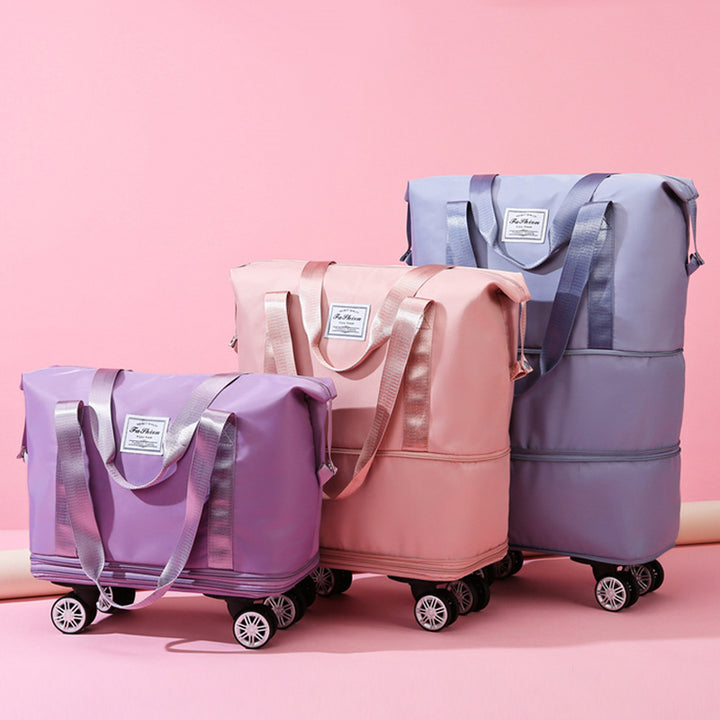 Erweiterbare Reisetasche mit abnehmbaren Rädern, große Einkaufstasche, Handtasche, Geldbörse