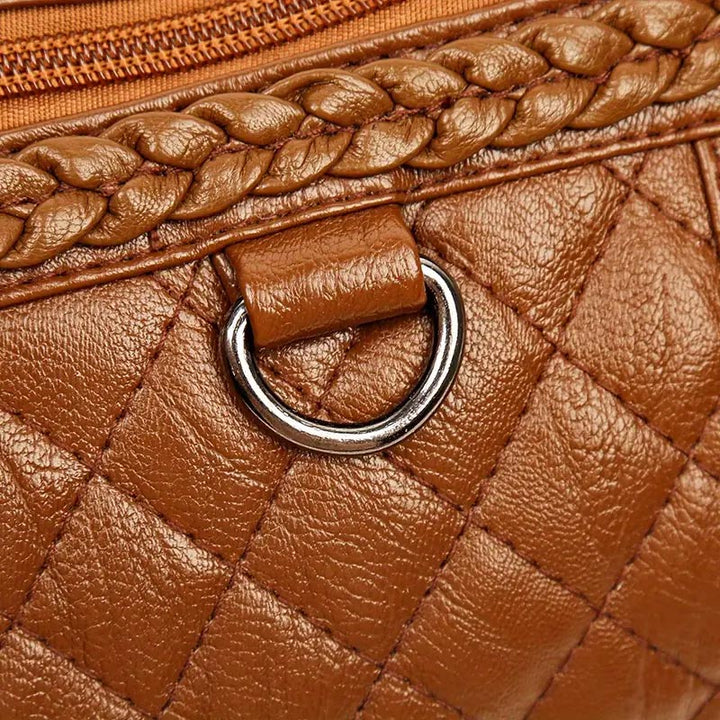 Umhängetasche für Damen, Twist-Design, schlichte Farbe, klassische Geldbörse