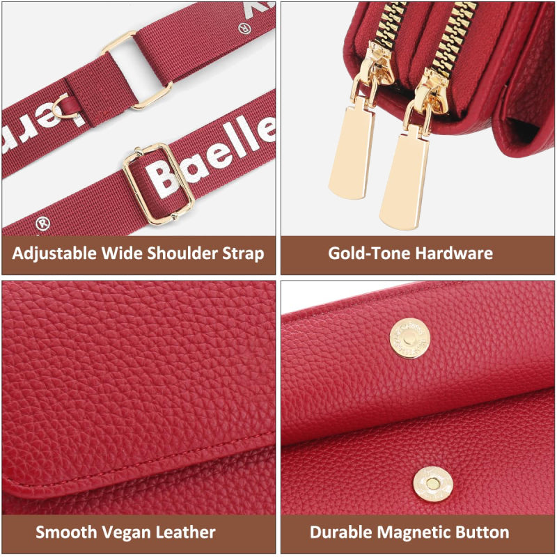 2 Pcs Telefon Tasche Geldbörse Faux Leder Frauen Umhängetasche Brieftasche