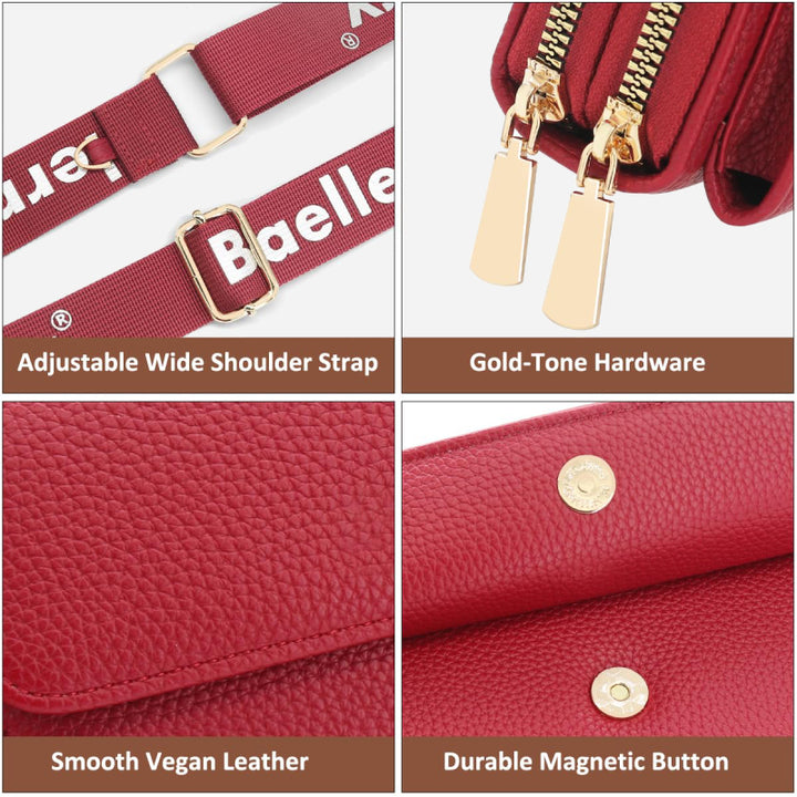 2 Pcs Telefon Tasche Geldbörse Faux Leder Frauen Umhängetasche Brieftasche