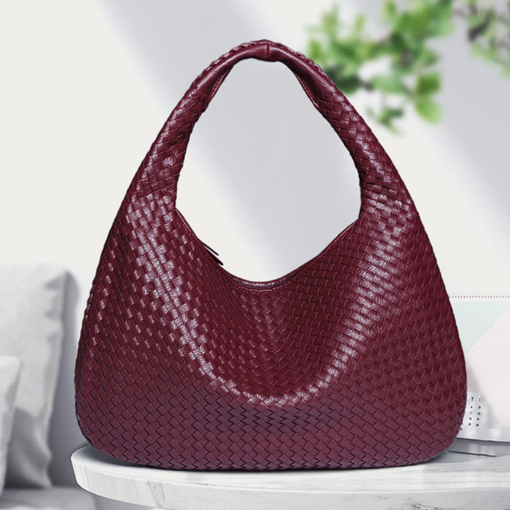 Halbmondförmige Unterarmtasche für Frauen, gewebte minimalistische Schultertasche