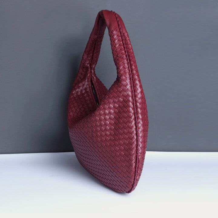 Halbmondförmige Unterarmtasche für Frauen, gewebte minimalistische Schultertasche