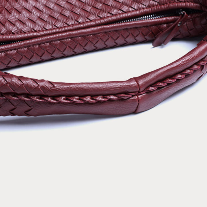 Halbmondförmige Unterarmtasche für Frauen, gewebte minimalistische Schultertasche