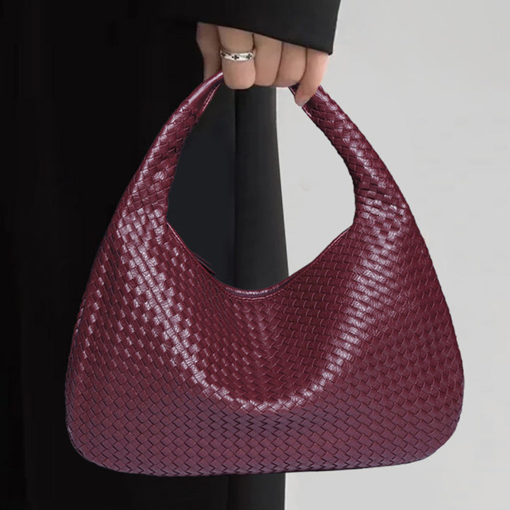 Halbmondförmige Unterarmtasche für Frauen, gewebte minimalistische Schultertasche