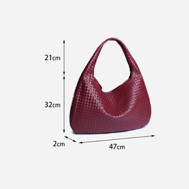 Halbmondförmige Unterarmtasche für Frauen, gewebte minimalistische Schultertasche