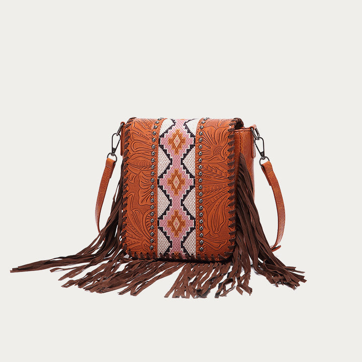 Vintage Bohemian Umhängetasche Baumwolle Leinen Quaste Geldbörse für Dame