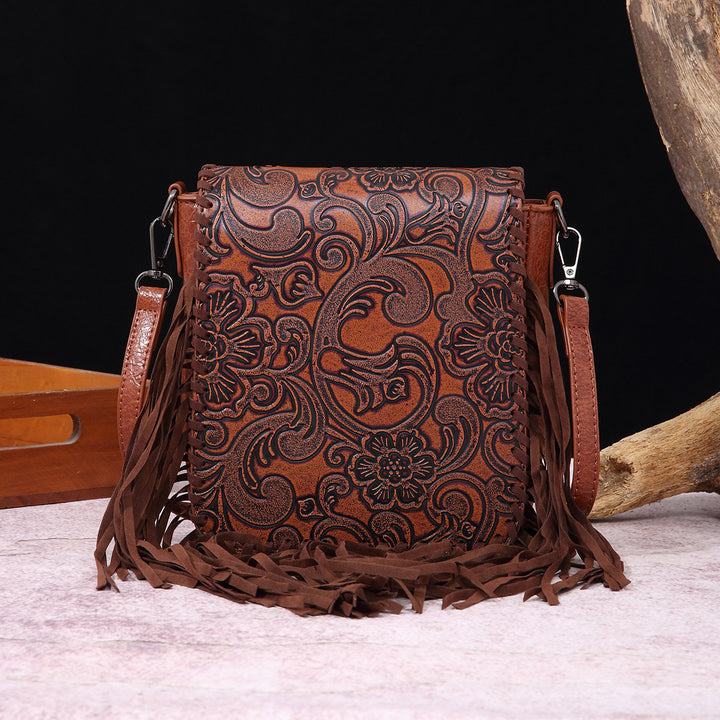 Vintage Bohemian Umhängetasche Baumwolle Leinen Quaste Geldbörse für Dame