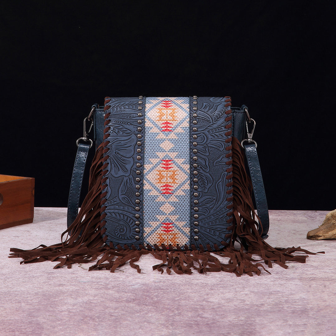 Vintage Bohemian Umhängetasche Baumwolle Leinen Quaste Geldbörse für Dame