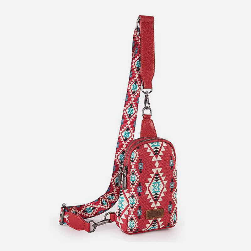 Vintage Bohemian Sling Bag Ethno-Stil Umhängetasche für Frauen - Schamottsteine - image 0