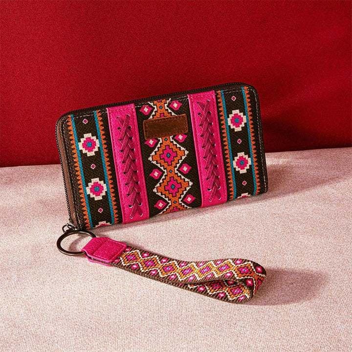 Bohemian Geldbörse Vintage Canvas Ethno-Stil Kleine Clutch für Frauen