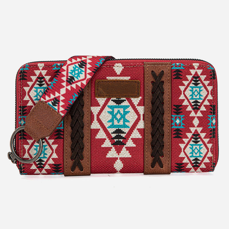 Bohemian Geldbörse Vintage Canvas Ethno-Stil Kleine Clutch für Frauen